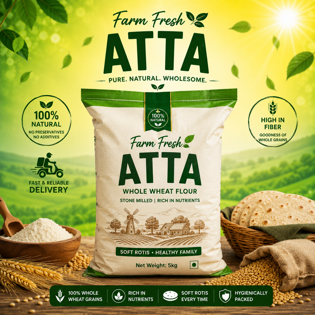 Farm Fresh Whole Wheat Atta